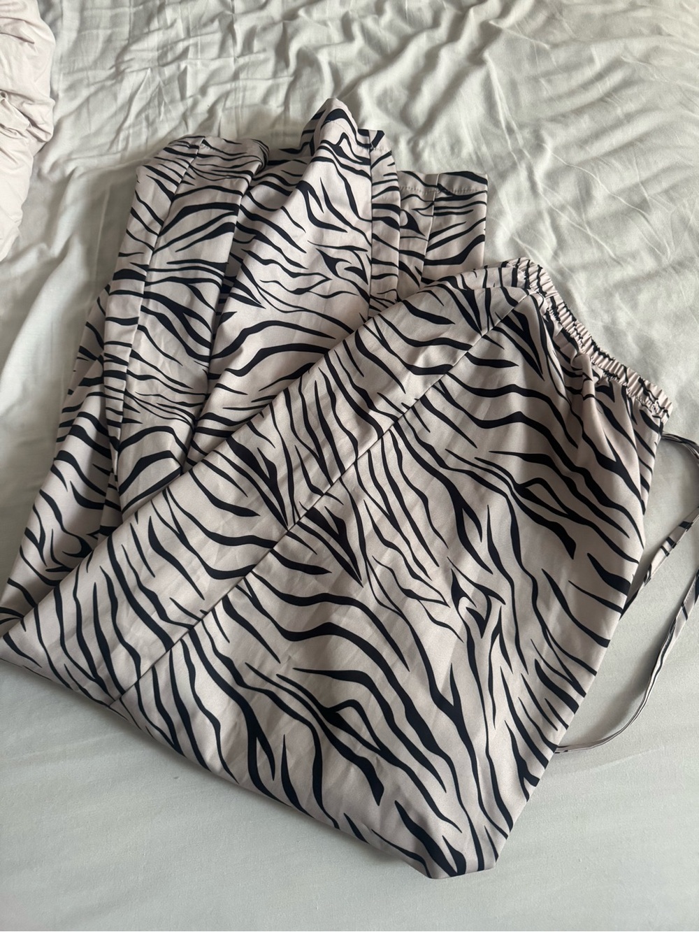 Zebra Print Lounge Pants - Black & Taupe